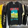 RHデザイナーメンズRHUDE刺繍Tシャツデザイナーシャツメンズレディース服