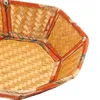 Kitchen Storage Fries Serving Basket Egg Food Tray Wicker Round Woven Bowl Rattan For Breakfast Vegetables