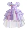 Abiti da pompadour per bambini 2024 abiti da torta a maglie arcobaleno ragazze mostrano una gonna per bambini in abito principessa