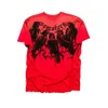 Retro Gothic Style Fashion Imprimé rouge Round Nou Tshirt Men Men Street Hip Hop Déchets décontractés Y2K 2000S 240402