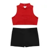 Shorts Children's Sports Suit Girls Mouwess Tanks Crop Top met laagbouw shorts Kids Activewear Fitness Training Dance Sports Sets
