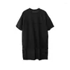 Mens T Shirt Kısa Kollu T-Shirt Sıradan Gevşek Boyutlu Büyük boy Orta Uzunluk Sokak Hip Hop Gotik Trendi