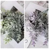 Fleurs décoratives 30 cm plantes en plastique artificielles feuilles de la branche d'eucalyptus verte pour le vase de jardin décoration de mariage de Noël faux