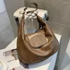 Bolsos de hombro Damas perezosas Gran capacidad Axila 2024 Spring Flap PU All-Match Hanlebags Textura Solidal Totes de mujeres casuales