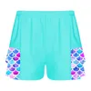Herrbadkläder Tiaobug Kids Girls 6 till 16 år Swim Print Shorts Elastic midja Dubbelskikt Ruffle Beachwear Surfing