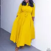 Sıradan Elbiseler Kadın İlkbahar/Yaz Shoelace African Artı Beden Uzun Elbise Büyük Dantel Yukarı