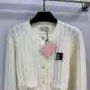 Miumiues Sweater Designer Luxury Fashion Womens Sweaters Early Spring New Embroidery Celebrity Elegant Style Small Fragrance Versatile Round Neck Cardigan