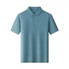 Herren Polos 2024 Sommer Diamond Seidenstiped Mens Polo Shirts Hochwertige Kurzarmgeschäft Casual Male T-Shirts Modem Man Tees