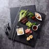 Plates Wholesale Round Serving Cheese Board Set Steak Sushi Black Stone Slate Dinner Dishes For Restaurant