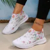 Scarpe casual di grandi dimensioni 2024 da donna in esecuzione con strass floreali per lo sport