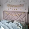 Dekorative Figuren Wandmakrame mit Holzperlen Girlande Banner Hanging Wandteppich Boho Kunstdekoration für Wohnzimmer Schlafzimmer