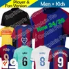 Lewandowski 23 24 25 футбольные майки Karol G Kids Kit Camiseta 2023 2024 FC Футбольная рубашка дома в гостях третья четвертая женщина -игрока плюс размер 4xl Raphinha Ferran Gavi