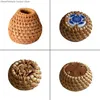 Tea Tabletts 2pcs Wicker Saucer handgefertigtes Rattan -Untersetzer Coasters Coasters Coasters Coasters Deckungsregal Container Teekannendeckelzubehör Accessoires