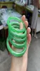 Bangle 100 Real Jade Armband Full Green Jadeite Jasper Bangles Fit vuxna kvinnor Handsmycken par5387154