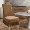椅子は、家庭用キッチンルーム用のフリルスカートの簡単なシート付きのユニバーサルカバーの伸縮性伸縮性ダイニング