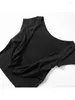 Women's T-skjortor Chic skjorta Kort hylsa Backless Crop Top Monterade Basic Sexy Black Tees Summer 2024 Y2K Outfits T-shirts