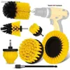 Pennello per pulizia 7 pezzi Movino Puscella Movina Testa elettrica Pusca di pulizia Giallo Set 7 pezzi Set di trapani elettrici Set di articoli per la casa L49 L49