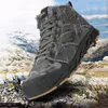 Wanderschuhe Herren Winterstiefel Plüsch warm warmes Trekking Anti-Rutsch wasserdicht für Outdoor-Aktivitäten im Herbst und