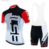 Jersey de cyclisme set 2023 BICYCS Jersey Cycling Set Mtb Mens Cycling Maillot Summer Cyc T-shirt Bib Shorts Suit Triathlon Verti Mountor Vêtements L48