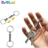 Nyckelringar avtagbar nyckelning Snabbutgivning Keychain Dual löstagbar nyckelring Snap Lock Holder Steel Pullapart Key Rings