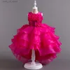 Meisjesjurken Flower Boy Cake Fluffy Design Girl Tail Fluffy Princess Dress Perfect voor feest- en banketjurken van 4-12 jaar T240415