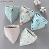 Bibs Burp Cloths 5pcs Baby Saliva Towel Triangle Scarf Pure Cotton Bandana Waterproof Bibs Newborn Boys Girls Absorbent Cloth Bib Saliva Scarf Y240415Y240417SARX