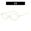 Lunettes de soleil 2024 Fashion Femelle Vintage Ovale Small Fild Glasses Femmes Anti Blue Light Retro Round Counds Eyewear