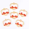 Charms 20Pcs 18 18MM Metal Hollow Love Letter Enamel Pendant Diy Women's Heart Earrings Necklace Bracelet Accessories Jewelry