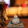 Titulares de velas criativos elegantes de madeira castiçal de castelas de madeira para mesa de mesa de mesa em casa Decoração de férias de casamento rústico DIY