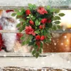 Fleurs décoratives Couronne de couronne 2024 Décorations de Noël PVC Upside Down Tree Simulation Fleur moderne extérieur
