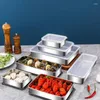 Storage Bottles Stainless Steel Fresh Keeping Metal Box Bacon Container Deli Saver Tray Kitchen Grease Raised Striped Bottom For Home