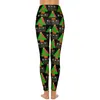 Active Pants Abstract Christmas Tree Yoga Women Holiday Print Leggings High midja Sexig Legging Stretch Design tränar sport