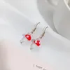 Pendientes colgantes lindos hongos para mujeres colgantes rojos dulces caídas al por mayor de femme joyas de moda regalos 2024