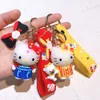 3D Kitty Par Bag PVC Söt tecknad Kawaii Anime Creative Keychain Pendant Accessories Toy Lovel Keyring Birthday Present