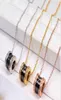Ceramic Titanium Steel Diamond Necklace Spring Par Pendant Halsband för män och kvinnor 18K Rose Gold1703902