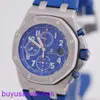 AP Wrist Watch Montre Blue Elf Royal Oak Offshore 26470ST Mens Watch Precision Steel Blue Face Automatic Machinery Swiss Famous Luxury Sports Watch