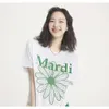 Designer coréen d'été Kim Tak Yin même petite marguerite fleur de saucisse imprimée t-shirt