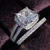 925 anéis de casamento de prata esterlina Conjunto 3 em 1 anel de banda para mulheres noivado jóias de moda de moda monso r4627296u