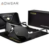 Occhiali da sole dell'aviazione da uomo Aowear uomini polarizzati occhiali da sole specchio per uomo hd guidando lunettes lunettes de soleil homme 240415