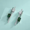 Dangle Earrings Wong Rain 925 Sterling Silver Emerald High Carbon Diamond Gemstone Drop Gifts Fine Jewelry For Women Wholesale