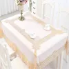 Table Cloth 135x180cm Flower Royal Rose Golden Colour PVC Tablecloth Water Oil Proof Cover High Quality Kitchen