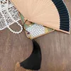 装飾的な置物中国語スタイルDIYペーパー折りたたみファンTASSEL BAMBALE RETRO HAND FAN PAINTION HANDMADE CRAFT PORTABLE SIMPLE