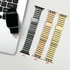 Bambus Ein Perlen Kohlefaserschleifen Magnetbänder Stahlarmband einstellbare Gurtbänder Watchband für Apfelwache 3 4 5 6 7 8 9 IWatch 40/41mm 44/45/49mm Ultra