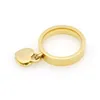 Bandringe Fashion Schmuck 316L Titanium Gold plattiert herzförmige T-Buchstaben Doppelte Herz Ring Frauen für Frau Drop Lieferung OT1TX