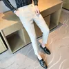 Men's Pants Men Cropped Fancy British Leisure Iron-Free Suit