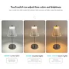 Table Lamps Acrylic Bedside Lamp Rechargeable Touch Control Nightstand Adjustable Dimmable Cordless For Home Furnishing Decoration