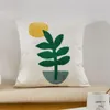 Pillow Embroidery Flower Office Cover 45x45cm Sunflower Plant Cotton Throw Case Home Decoration Living Room Bedroom Sofa
