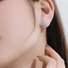 Boucles d'oreilles STAD REAL S925 Silver Rose Femmes Pay Setting Flower Feme Femme brillant 5a Zircon Luxury Jewelry Gift Lady Party Banquet