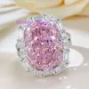 Anello di diamanti Moissanite rosa 8ct 100% 100% Sterling Sier Party Wedding Cand Rings for Women Men Engagement Gioielli