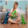 Animaux en peluche en peluche 1pc Dinosaur mignon toys kawaii moelleux Tyrannosaurus rex cadeaux d'anniversaire pour enfants animaux en peluche dino enfants poupée pour garçons l47